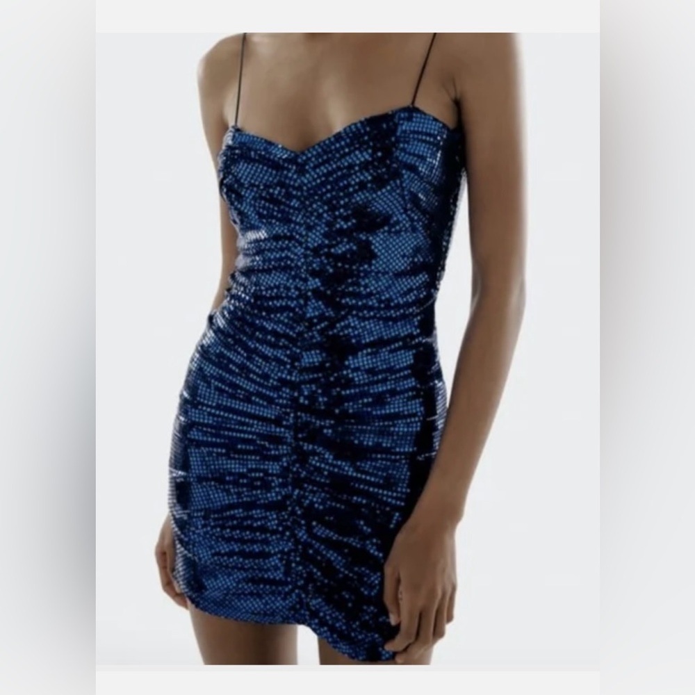 Zara Shimmering Midnight Blue Dress